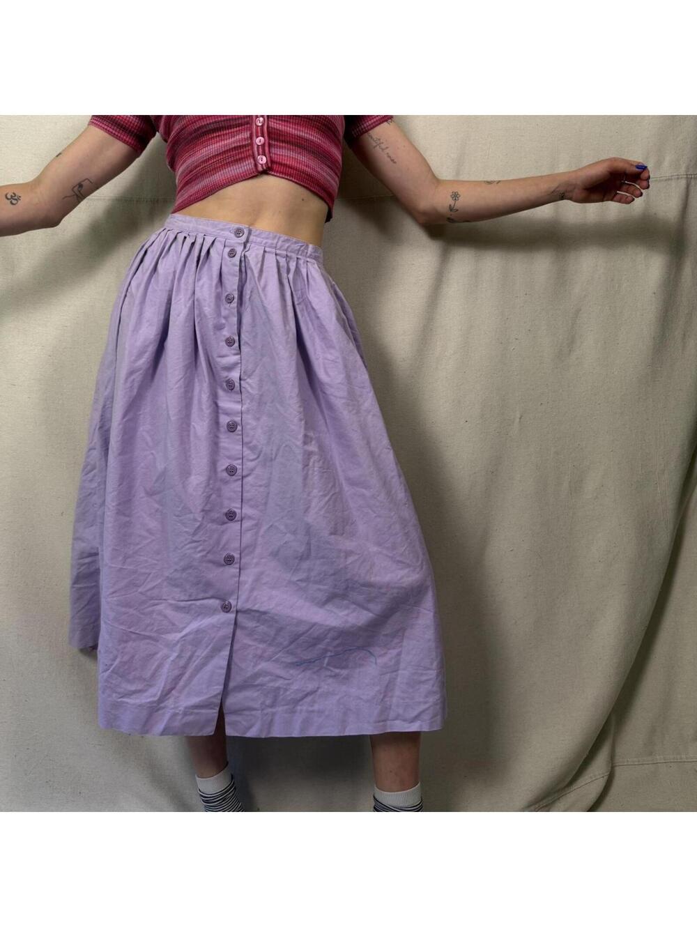 Vintage Beaucoup Collection Lavender Cotton Skirt – Made in Japan